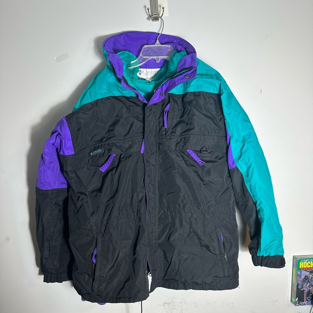 Vintage 80s Columbia Gizzmo 3-in-1 Jacket -Radial Sleeve -Reversible -Men's L